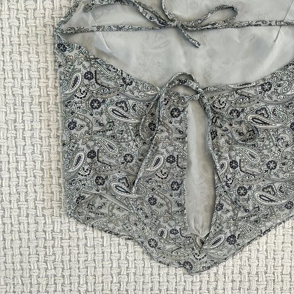 Vintage Silk Tie Back Halter Top - Picture 2 of 8